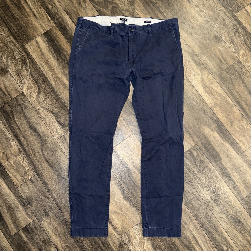 JCREW Flex Skinny Fit Chino Pants Men's Size 38x32 Navy Blue Stretch Preppy